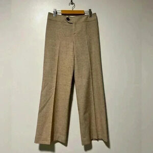Jean Pascale Women’s Wool-Blend Wide-Leg Cropped Pants, Size 6, Made in Spain